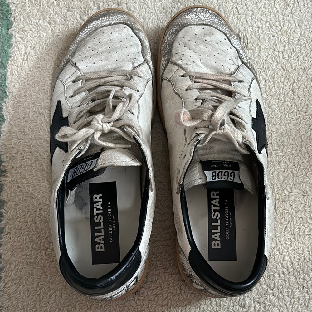 Golden Goose Men's White and Black Sneakers - Picture 2 of 7